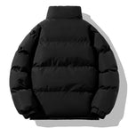 Puffer Jacket with Wind-Resistant Fleece Lining and High Collar - Image 3