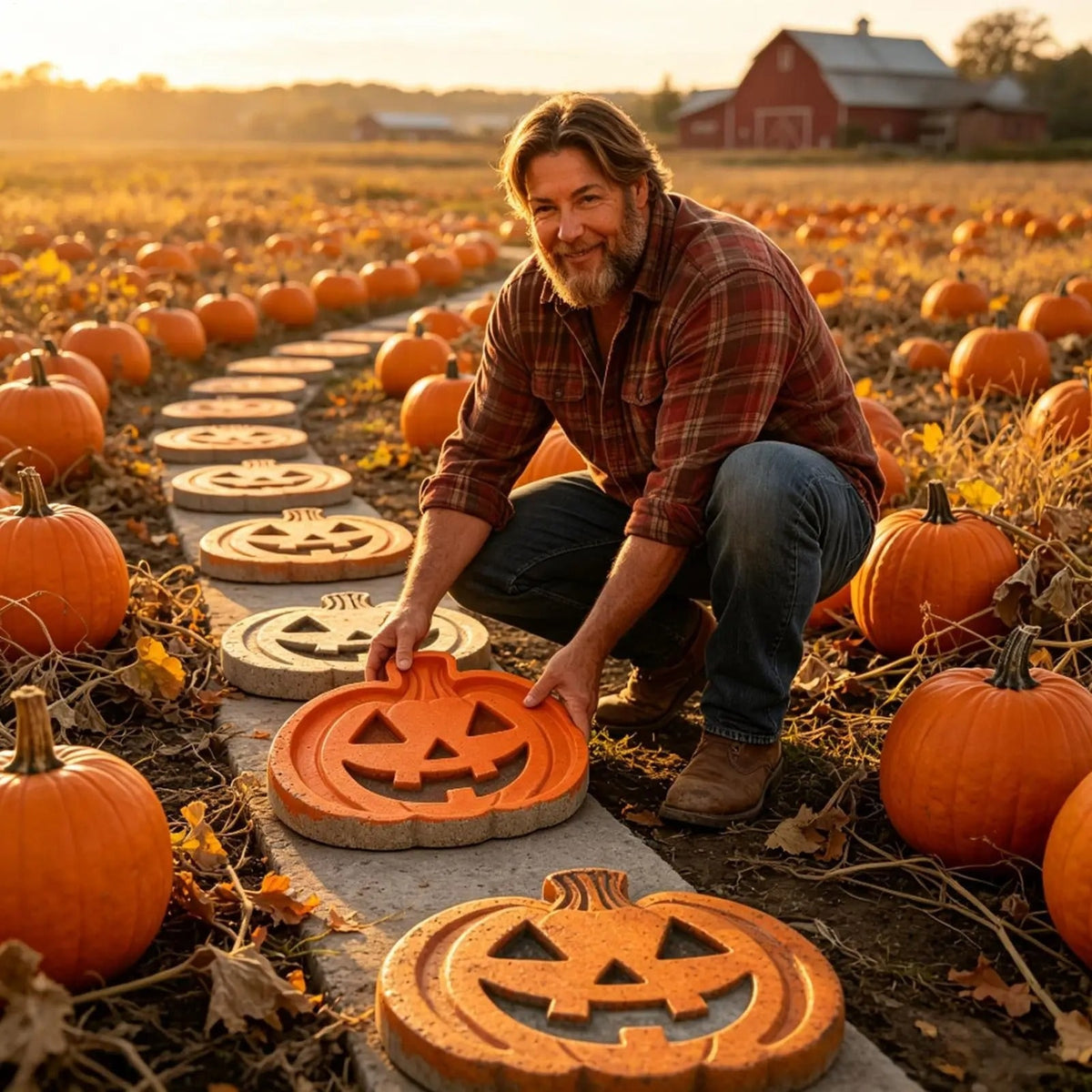 Pumpkin Mold Reusable Casting For Concrete Stepping Stones Halloween Decor With Flexible Design - Image 5
