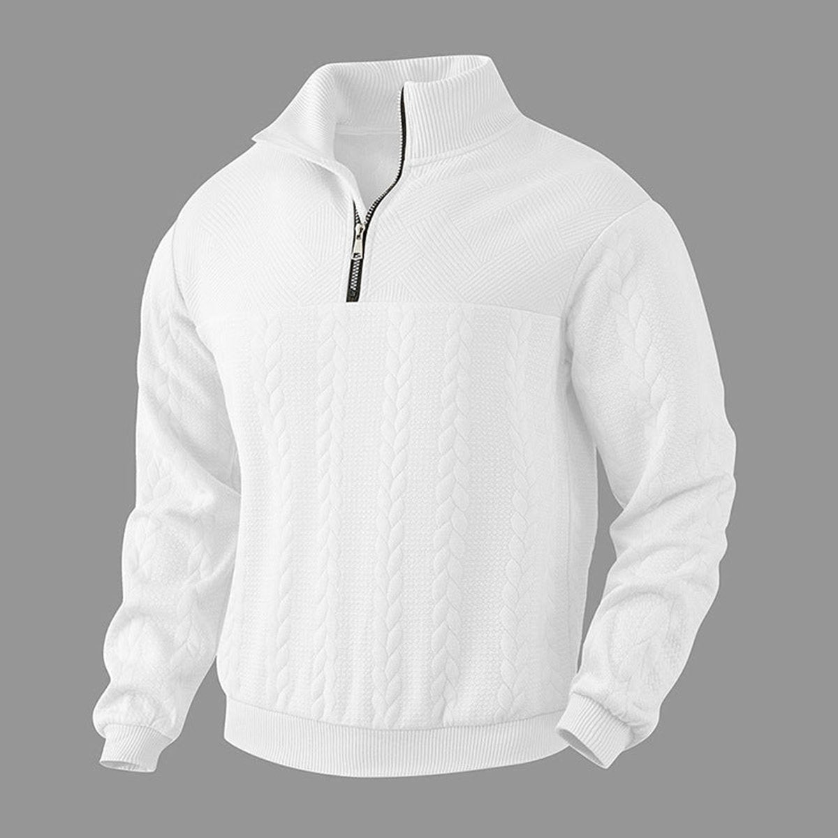 Quarter-Zip Knits with Cable Pullover and Collar - Image 11