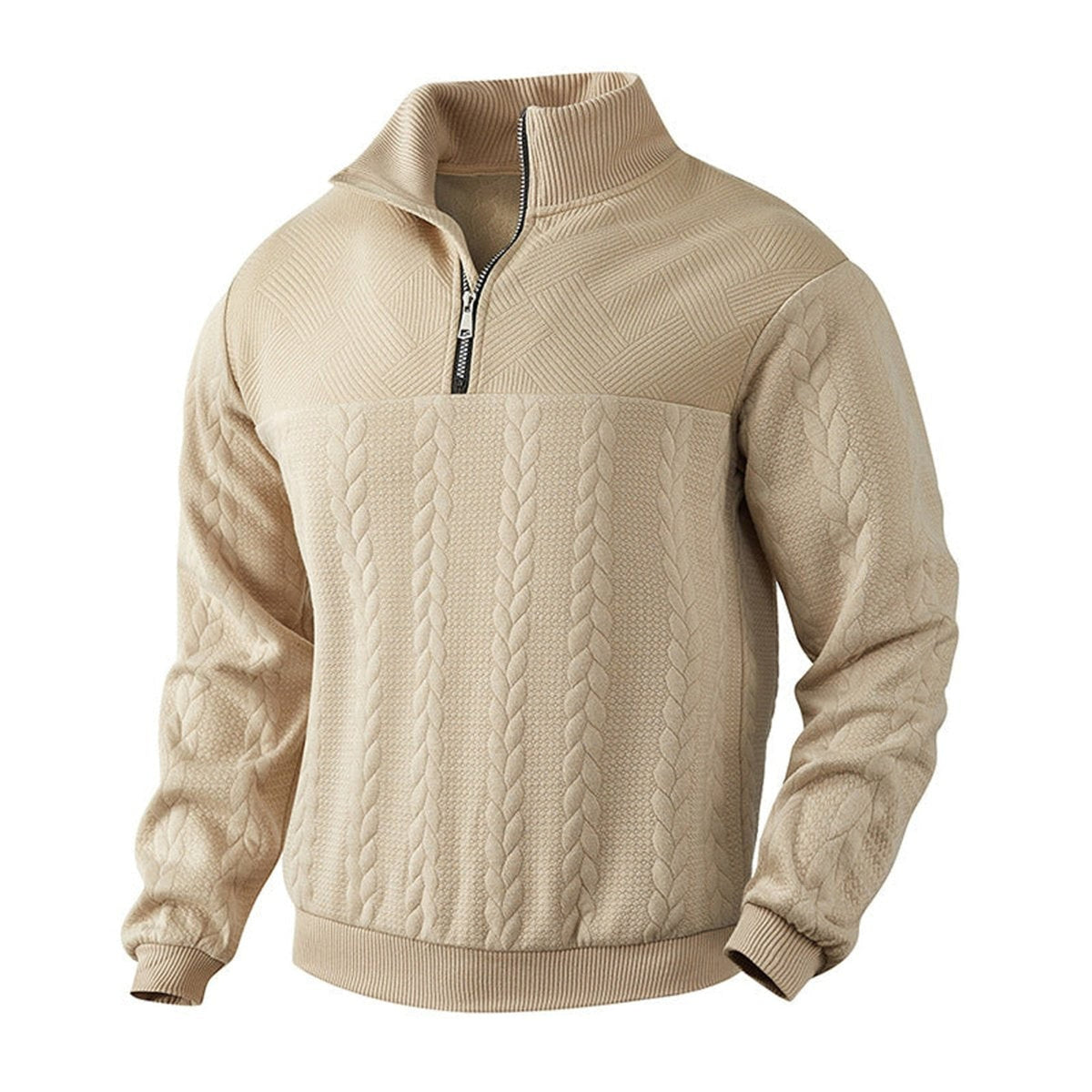 Quarter-Zip Knits with Cable Pullover and Collar - Image 5