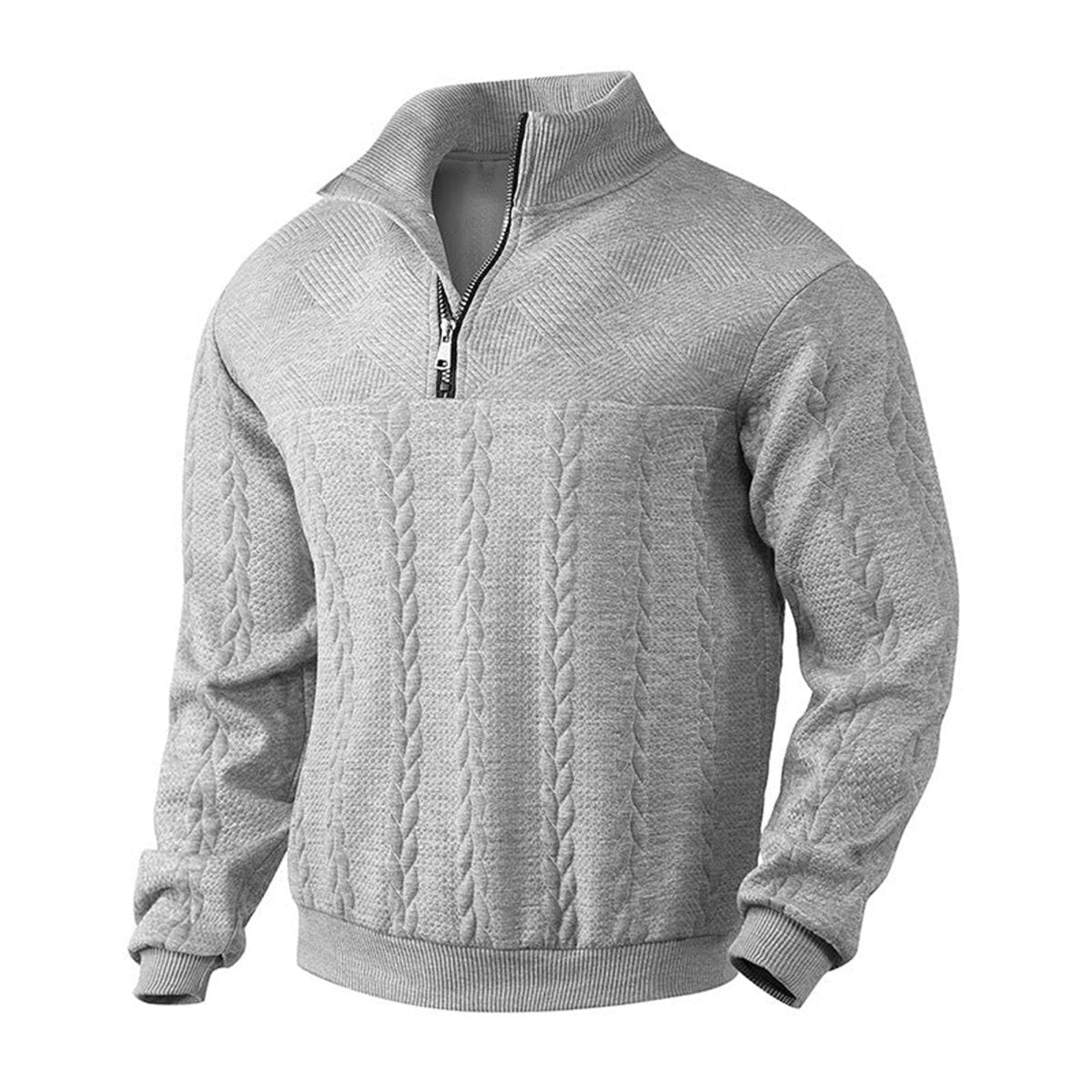 Quarter-Zip Knits with Cable Pullover and Pattern - Image 1