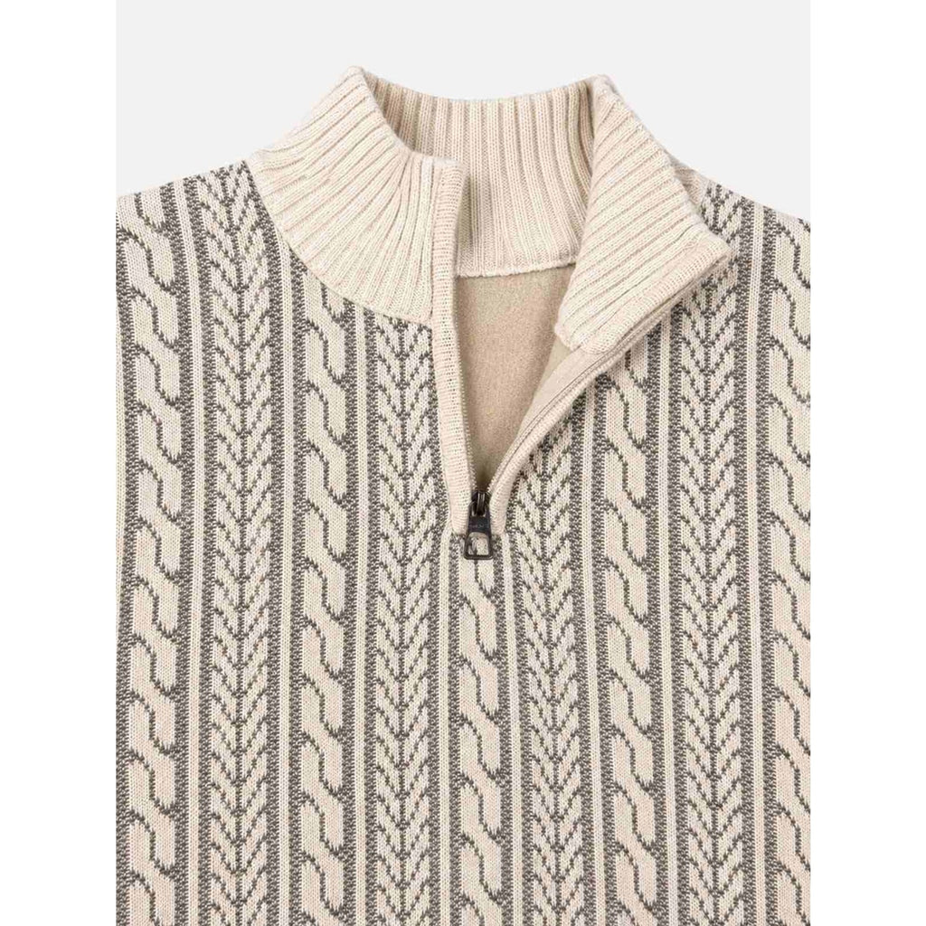 Quarter-Zip Knits with Cable Sweater Design and Mock Neck - Image 3