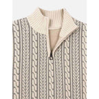 Quarter-Zip Knits with Cable Sweater Design and Mock Neck - Image 3