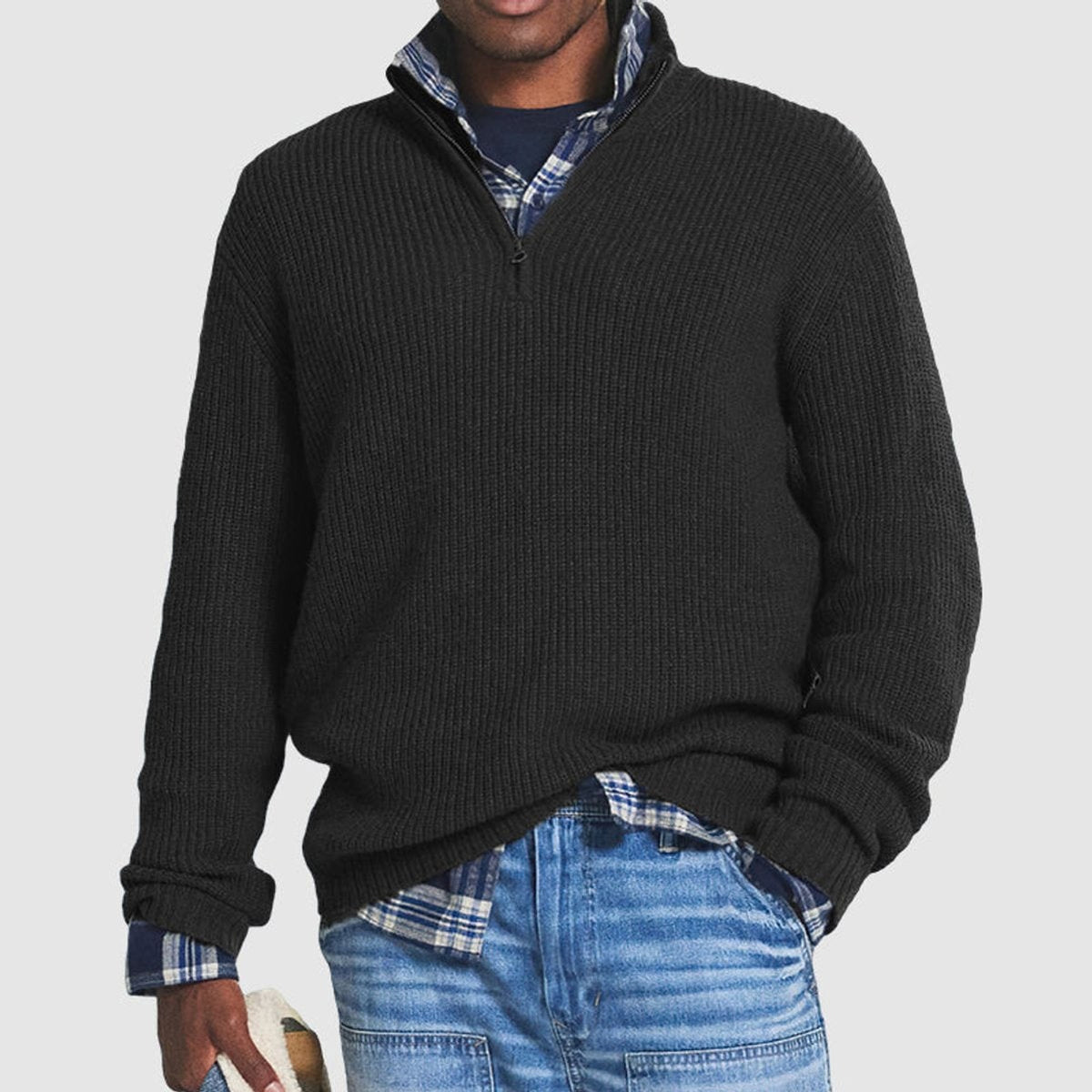 Quarter-Zip Knits with Comfortable Sweater and Ribbed Texture - Image 2