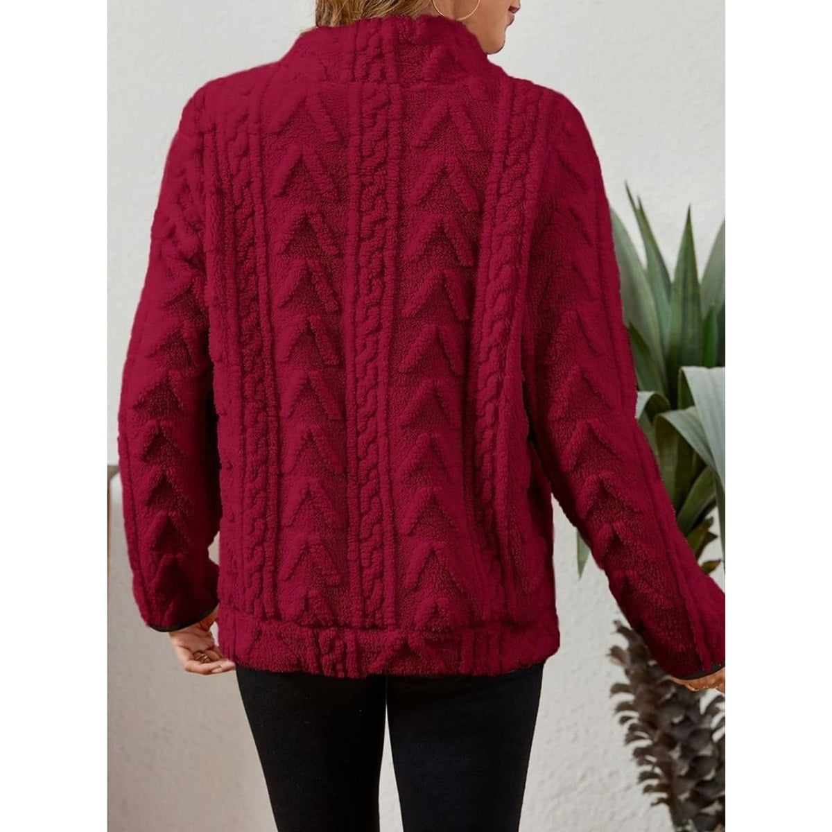Quarter-Zip Knits with Plush Fleece Pullover and Kangaroo Pocket - Image 2