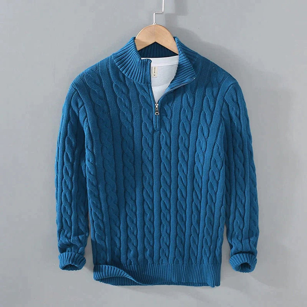 Quarter-Zip Knits with Relaxed Fit and Stand Collar - Image 4