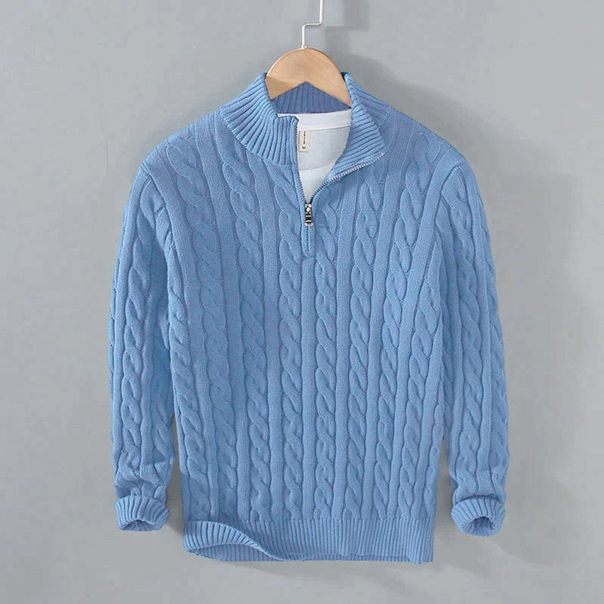 Quarter-Zip Knits with Relaxed Fit and Stand Collar - Image 5