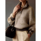 Quarter-Zip Knits with Relaxed Pullover Fit and Ribbed Details - Image 3