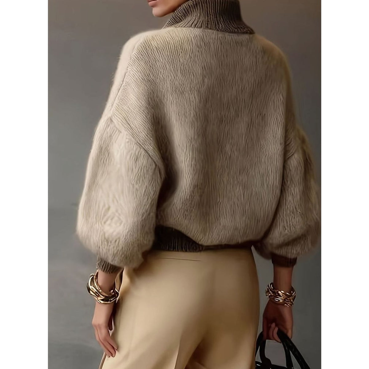 Quarter-Zip Knits with Relaxed Pullover Fit and Ribbed Details - Image 5