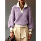 Quarter-Zip Knits with Relaxed Pullover Fit and Ribbed Details - Image 11
