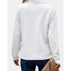Quarter-Zip Knits with Ribbed Long-Sleeve Pullover and Horizontal Ribs - Image 10