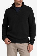 Quarter-Zip Knits with Ribbed Pullover and Vertical Collar - Image 4