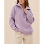 Quarter-Zip Knits with Ribbed Texture and Pullover - Image 1