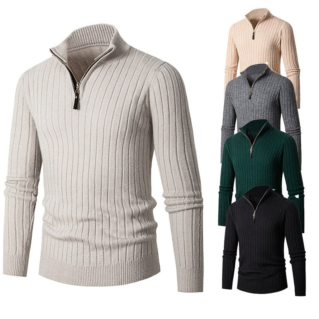 Quarter-Zip Knits with Streamlined Pullover and Turtleneck - Image 1