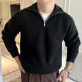 Quarter Zip Sweater with Relaxed Knit Fit and Long Sleeves - Image 2