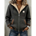 Quilted Jacket with Fleece-Lined Sherpa Hoodie and Zip-Up Front - Image 1