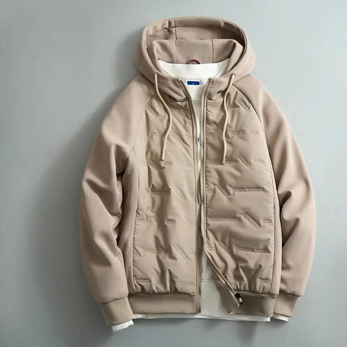 Quilted Jacket with Waterproof Casual Fit and Hooded Zip-Up - Image 3