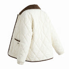 Quilted Puffer Jacket with Supportive Short Coat and Diamond Trim - angle
