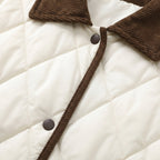 Quilted Puffer Jacket with Supportive Short Coat and Diamond Trim - detail