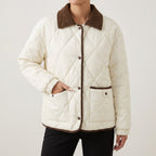 Quilted Puffer Jacket with Supportive Short Coat and Diamond Trim - hero