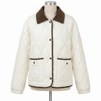 Quilted Puffer Jacket with Supportive Short Coat and Diamond Trim - studio
