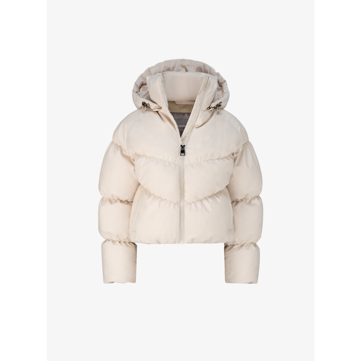 Quilted Puffer Jacket with Detachable Hood and Dropped Shoulders - Image 1