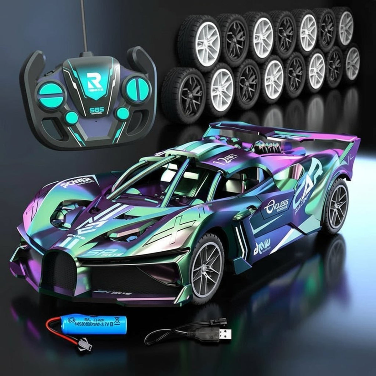 RC Drift Car With Realistic Sports Design 4CH 2.4GHz Remote Control - Image 3