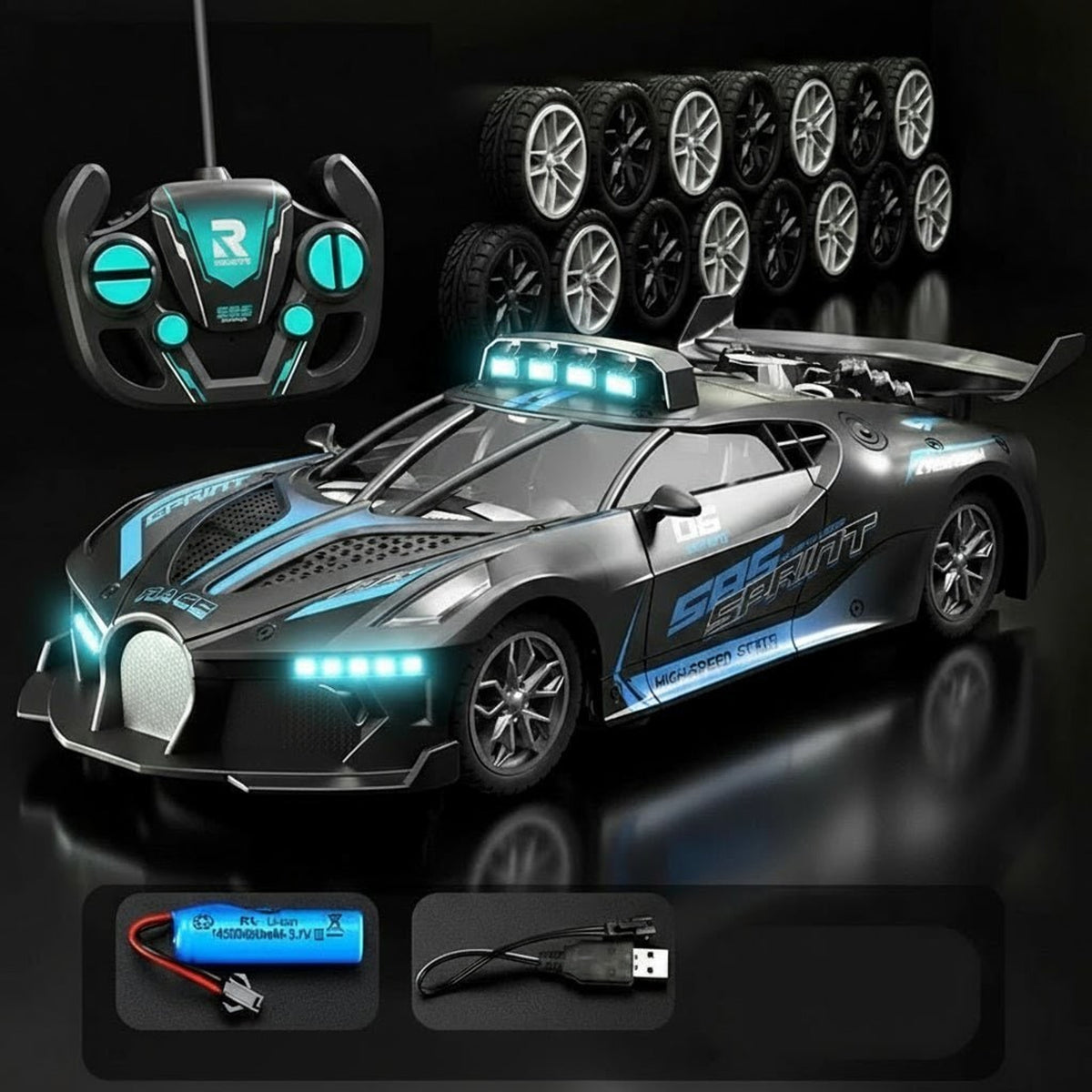 RC Drift Car With Realistic Sports Design 4CH 2.4GHz Remote Control - Image 7