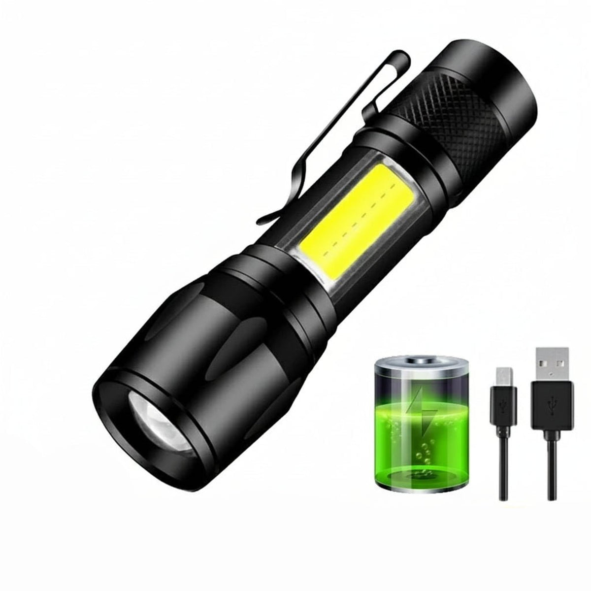 Rechargeable 2000 Lumen LED Flashlight With Waterproof Body - Image 3