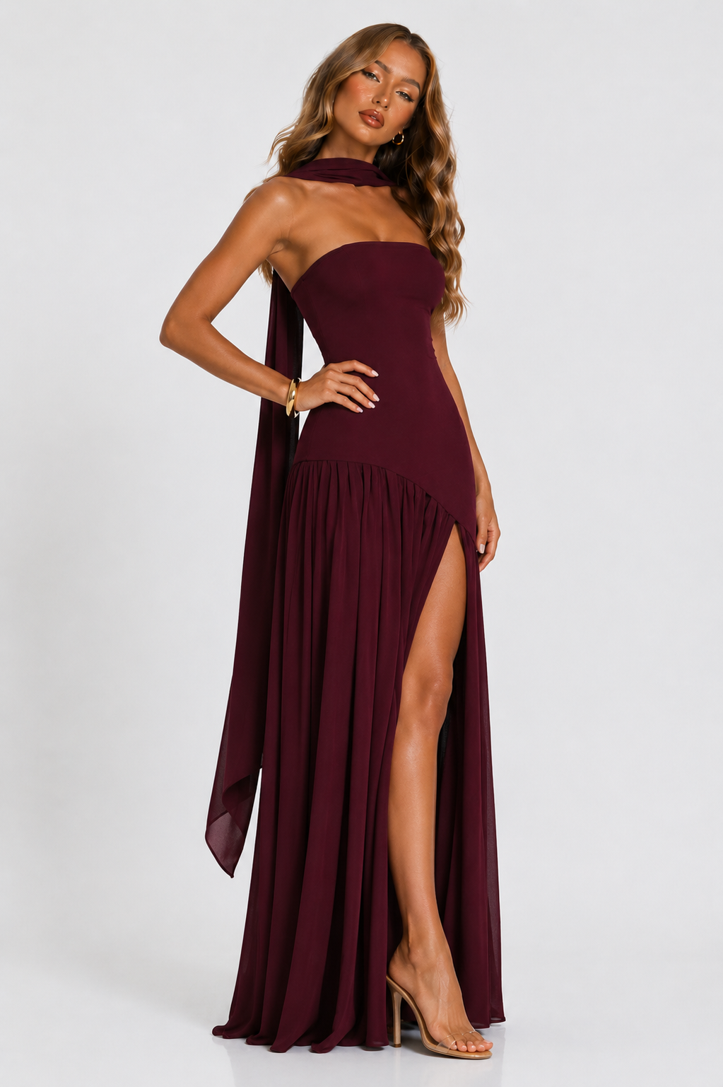 NOVA | Women’s Strapless Seraphina Maxi Dress | Elegant Evening Gown