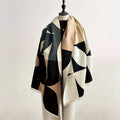 Reversible Scarf with Poncho Design and Geometric Pattern - Image 1