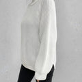 Ribbed Turtleneck Sweater In Chunky Knit With Relaxed Oversized Silhouette - hero