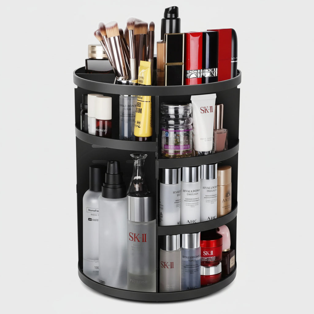 Rotating Makeup Organizer With 8 Adjustable Height Levels And 360-Degree Silent Rotation - Image 1
