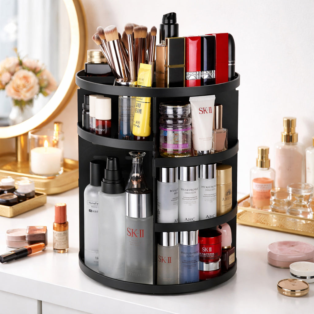 Rotating Makeup Organizer With 8 Adjustable Height Levels And 360-Degree Silent Rotation - Image 2