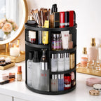 Rotating Makeup Organizer With 8 Adjustable Height Levels And 360-Degree Silent Rotation - Image 2