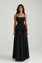 NOVA | Women’s Ruched Bodycon Maxi Dress – Spaghetti Strap Elegant Dress