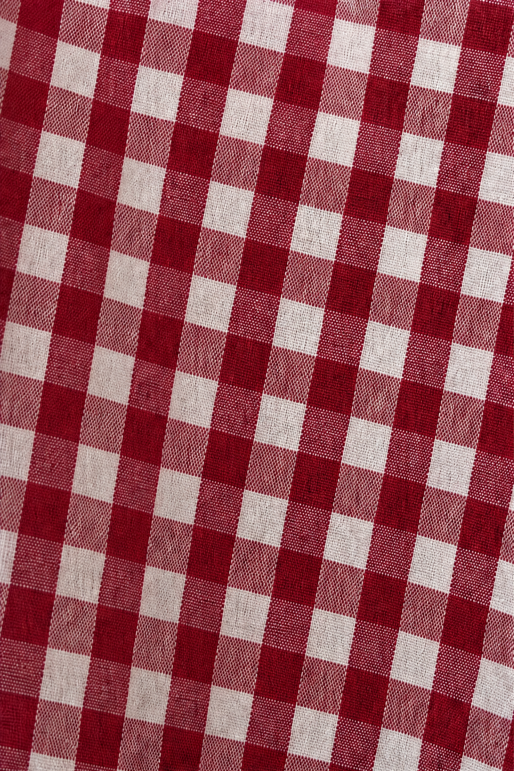 Ruffle Collar Blouse with Relaxed Fit and Checked Pattern - Image 9