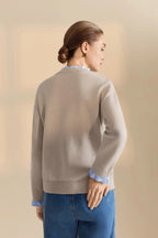 Ruffle Sweater with Stretch Knit Fabric and Ruffled Collar - Image 4