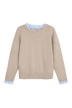 Ruffle Sweater with Stretch Knit Fabric and Ruffled Collar - Image 8
