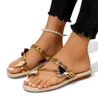 NOVA | Women Capri Sandals – Gold Strap Flat Sandals