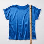 Satin Blouse with Relaxed Fit and Short Sleeves - scale
