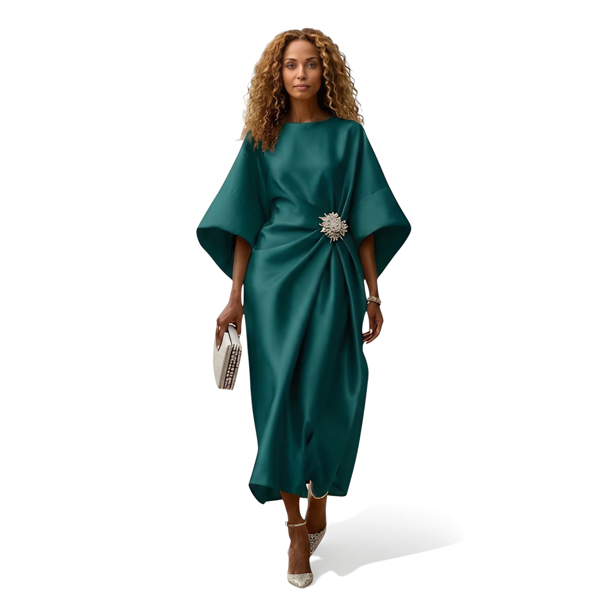 NOVA | Satin Maxi Dress for Women – Elegant A-Line Evening Gown