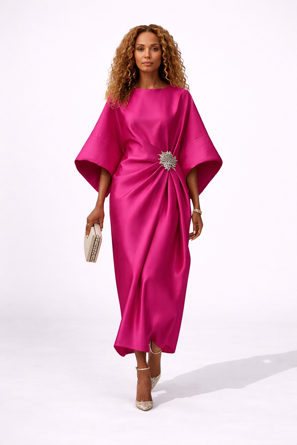 NOVA | Satin Maxi Dress for Women – Elegant A-Line Evening Gown