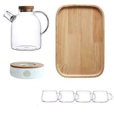 Scandinavian Glass Teapot Set And Tealight - Image 5