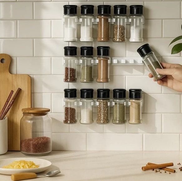 Self-Adhesive Wall-Mounted Spice Rack For An Organised Kitchen - Image 5