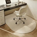 Semi-Circular Polyester Fleece Office Chair Mat With Non-Slip Backing - Image 2