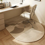 Semi-Circular Polyester Fleece Office Chair Mat With Non-Slip Backing - Image 5