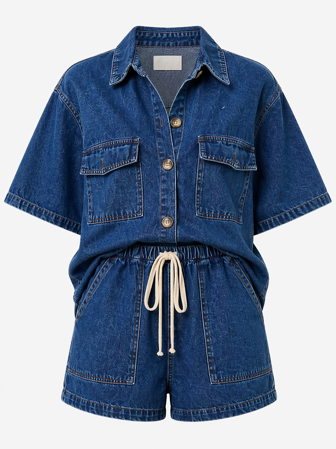 NOVA | Women’s Denim Co-Ord Set | Oversized Shirt & Shorts Outfit