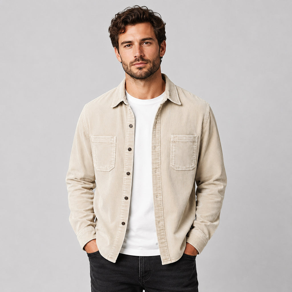 Shackets with Relaxed Corduroy Fit and Patch Pockets - Image 1