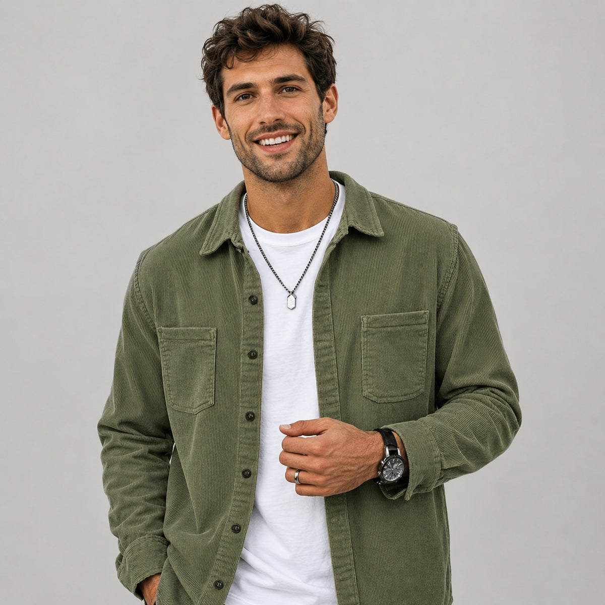 Shackets with Relaxed Corduroy Fit and Patch Pockets - Image 10